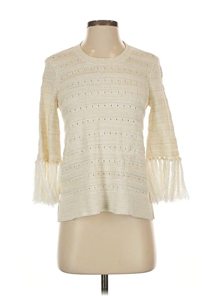 Pre-owned Nic + Zoe Pullover Sweater In White