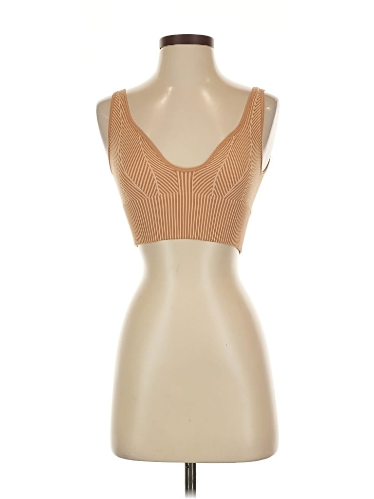 Pre-owned By Anthropologie Tank Top Tan Strapless Neckline Tops In Brown