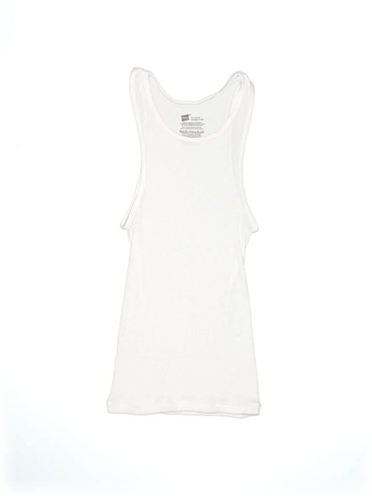 Pre-owned Hanes Kids' Sleeveless T-shirt In White