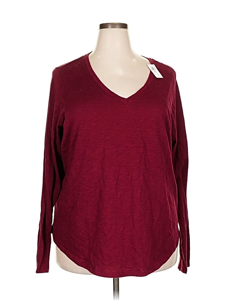 Pre-owned Old Navy 3/4 Sleeve T-shirt In Burgundy