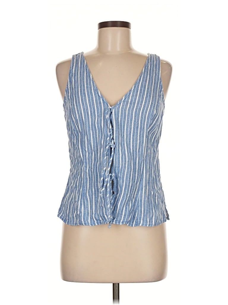 Pre-owned A New Day Tank Top Blue Plunge Neckline Tops