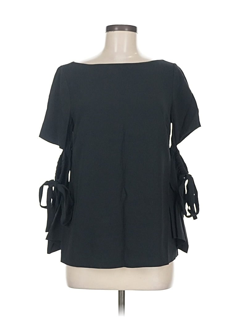 Pre-owned Club Monaco Short Sleeve Blouse In Black