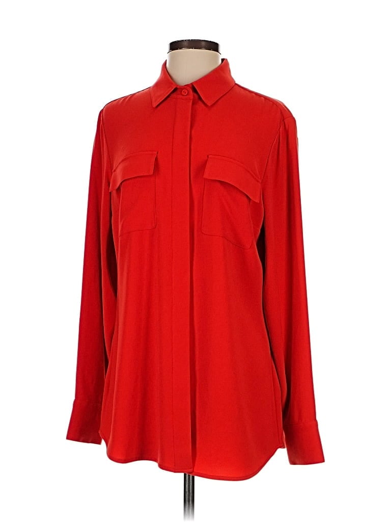 Pre-owned Worth New York Long Sleeve Blouse In Red