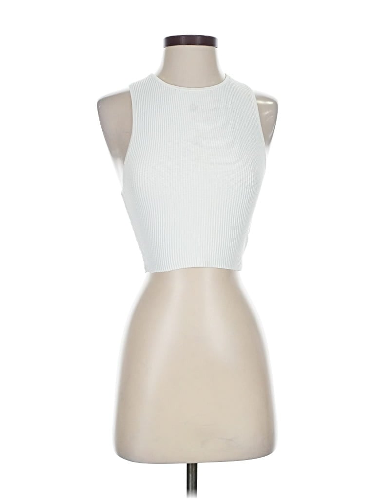 Pre-owned Babaton Tank Top White Halter Neckline Tops