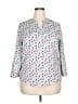 Alice Blue 100% Polyester Hearts Gray 3/4 Sleeve Blouse Size XXL - photo 1