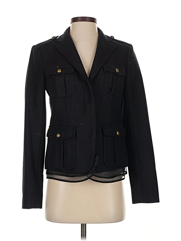 Pre-owned Ann Taylor Loft Wool Blazer Jacket In Black