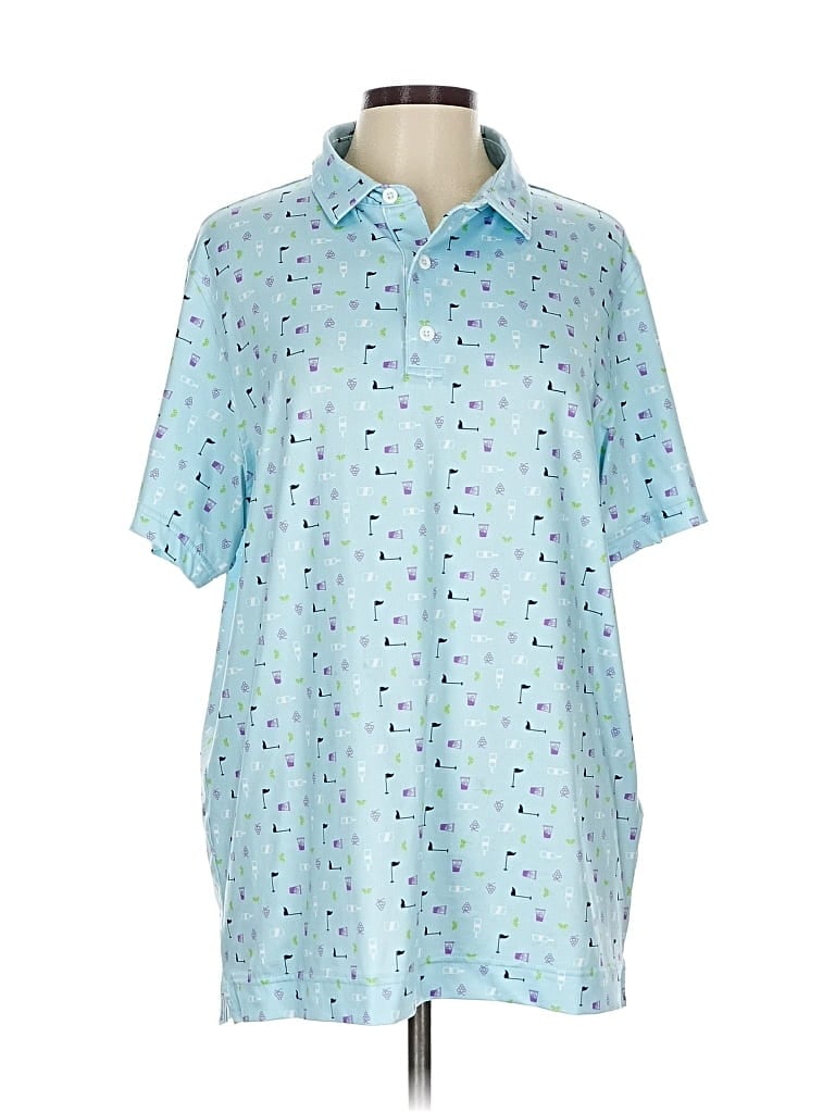 Pre-owned Assorted Brands Short Sleeve Polo Shirt In Blue