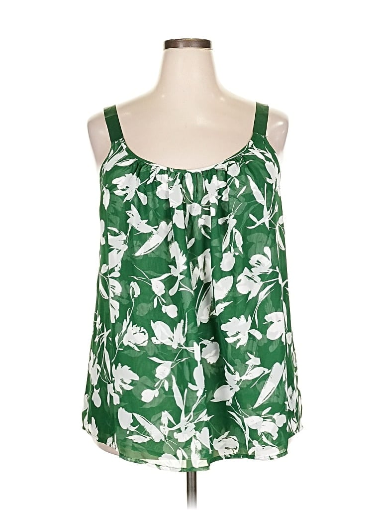 Pre-owned Lane Bryant Sleeveless Blouse In Green