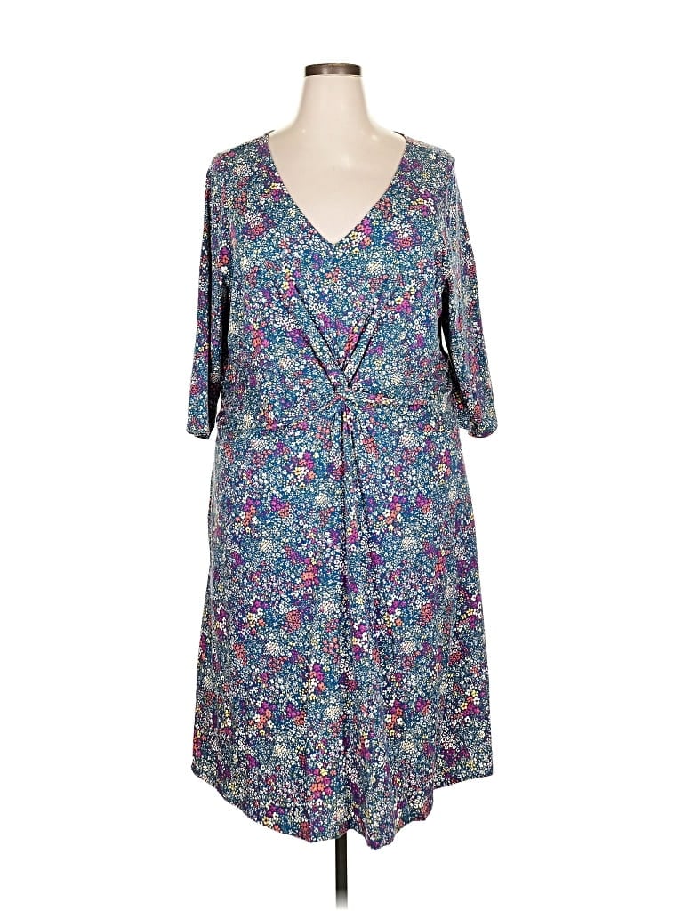 Pre-owned Lands' End Casual Dress In Blue