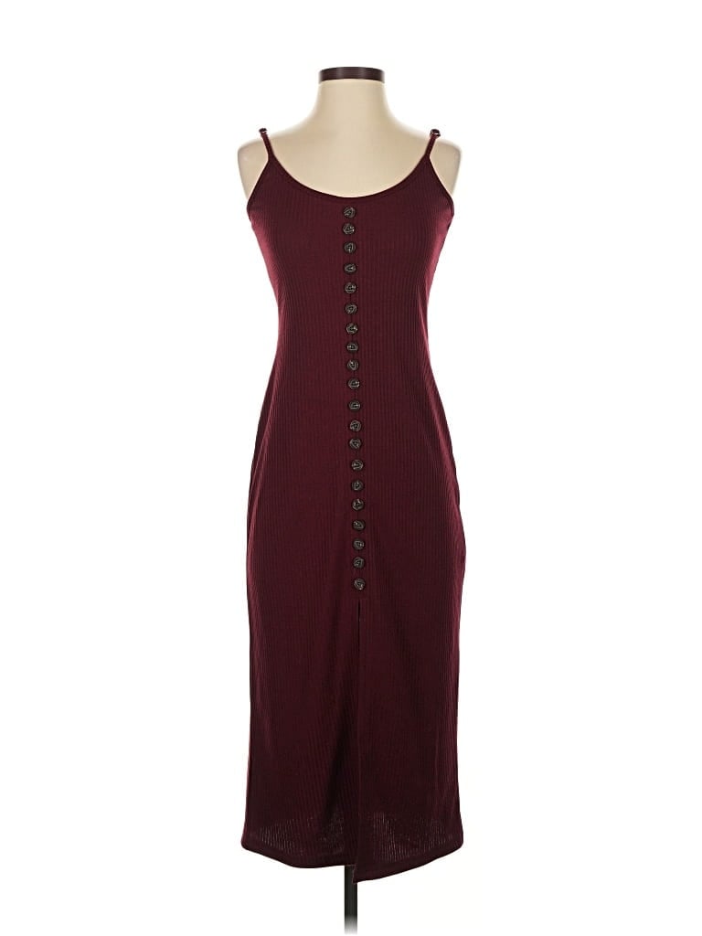 Pre-owned Vici Casual Dress In Burgundy