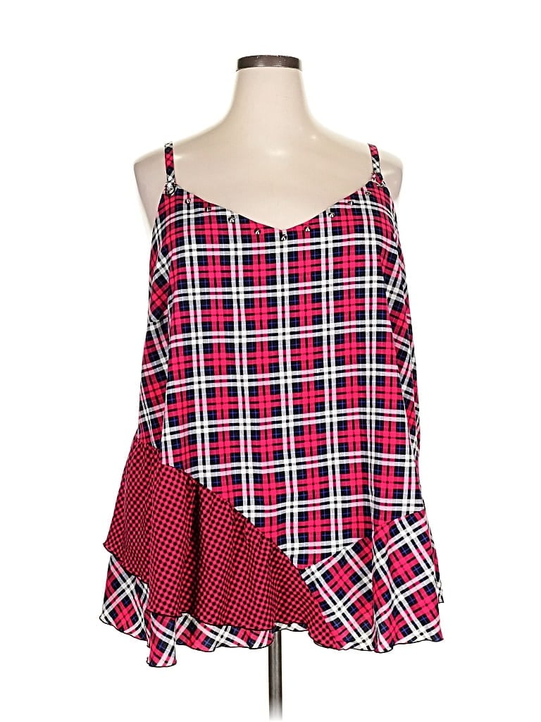 Pre-owned Lane Bryant Tank Top Red Square Neckline Tops