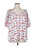 Chris & Carol 100% Polyester Floral White Short Sleeve Blouse Size 1X - photo 1