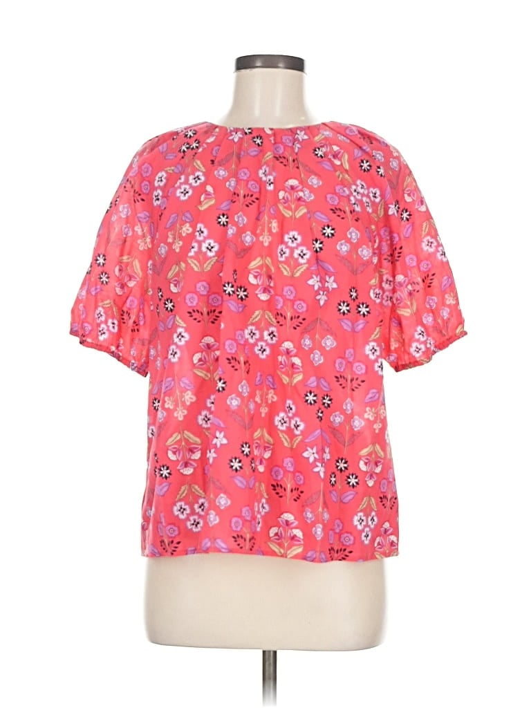 Pre-owned Ann Taylor Short Sleeve Blouse In Pink