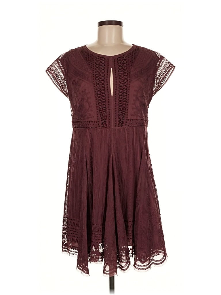 Pre-owned Altar'd State Casual Dress In Burgundy