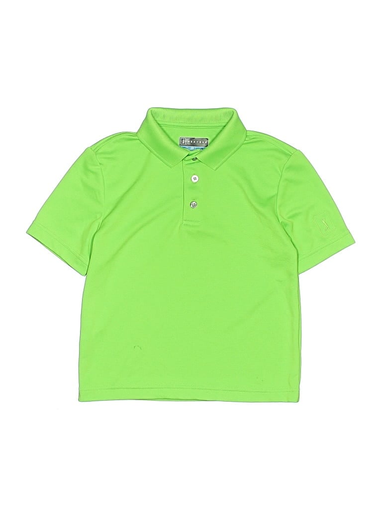 Pre-owned Pga Tour Kids' Short Sleeve Polo Shirt In Green