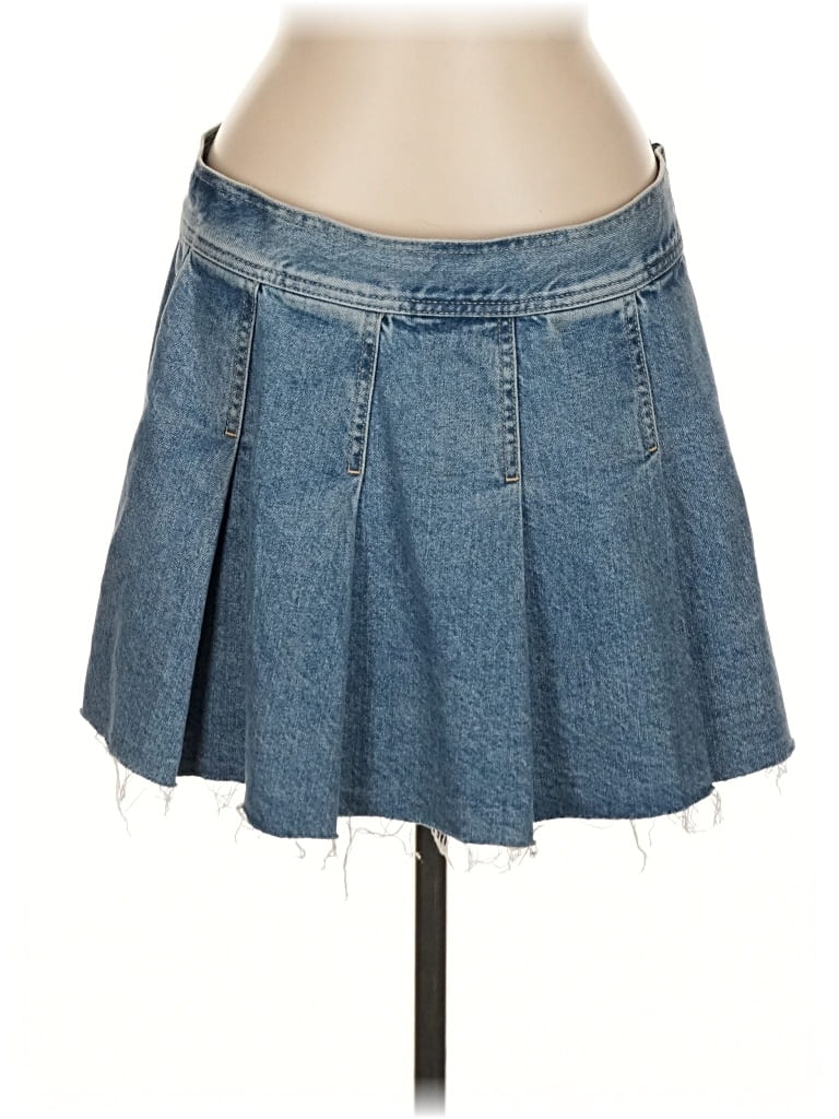 Pre-owned Mng Denim Skirt In Blue