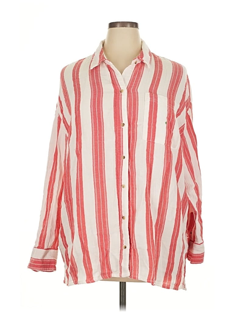 Pre-owned Old Navy Long Sleeve Button Down Shirt In Red