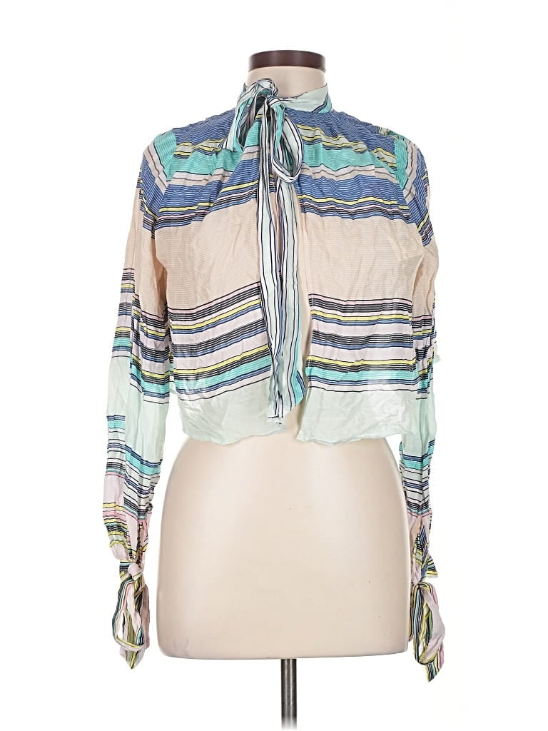 Pre-owned Wildfox Long Sleeve Blouse In Blue