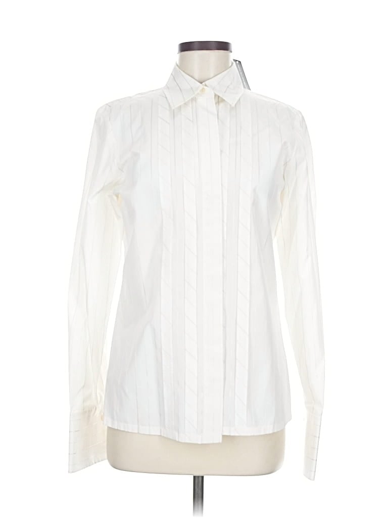 Linda Allard Ellen Tracy Long Sleeve Blouse In White