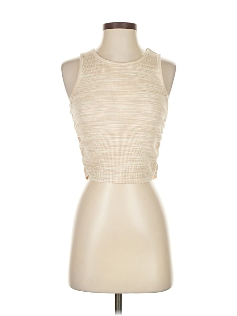 Pre-owned Aerie Tank Top Ivory Halter Neckline Tops In White