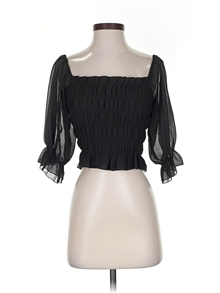 Pre-owned Urban Outfitters 3/4 Sleeve Blouse In Black