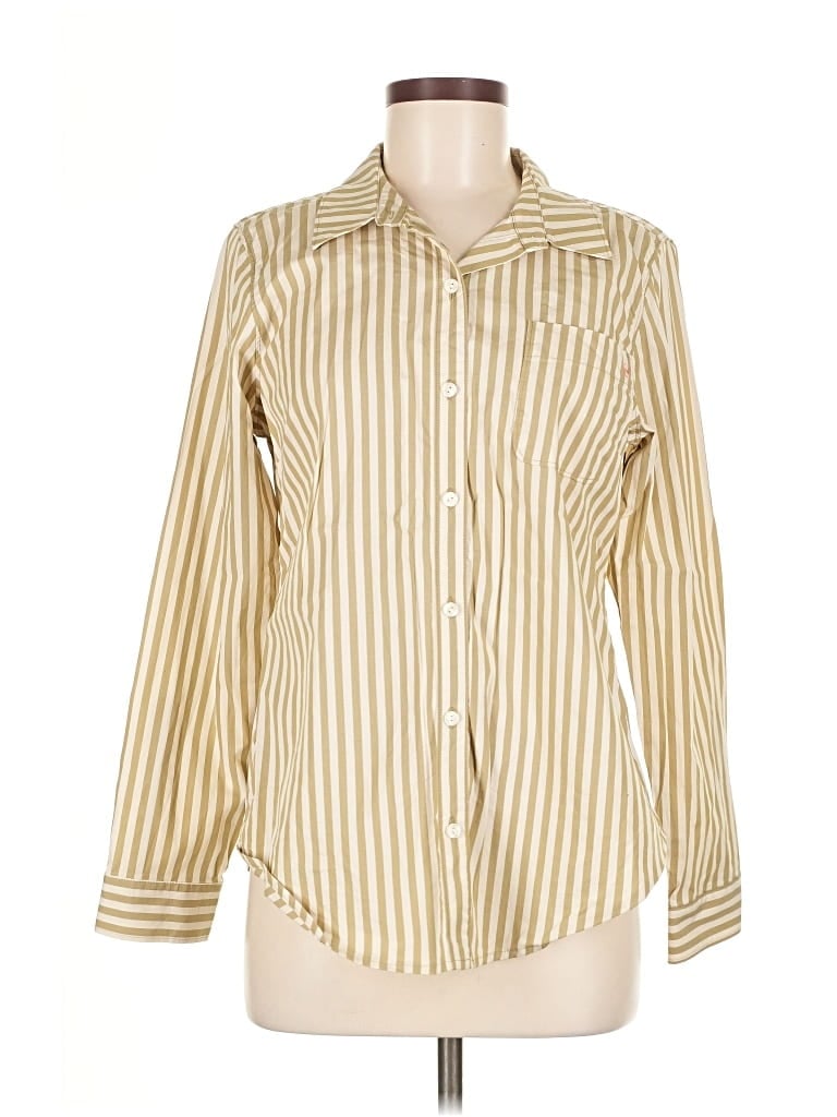 Pre-owned Spartina 449 Long Sleeve Button Down Shirt In Gold