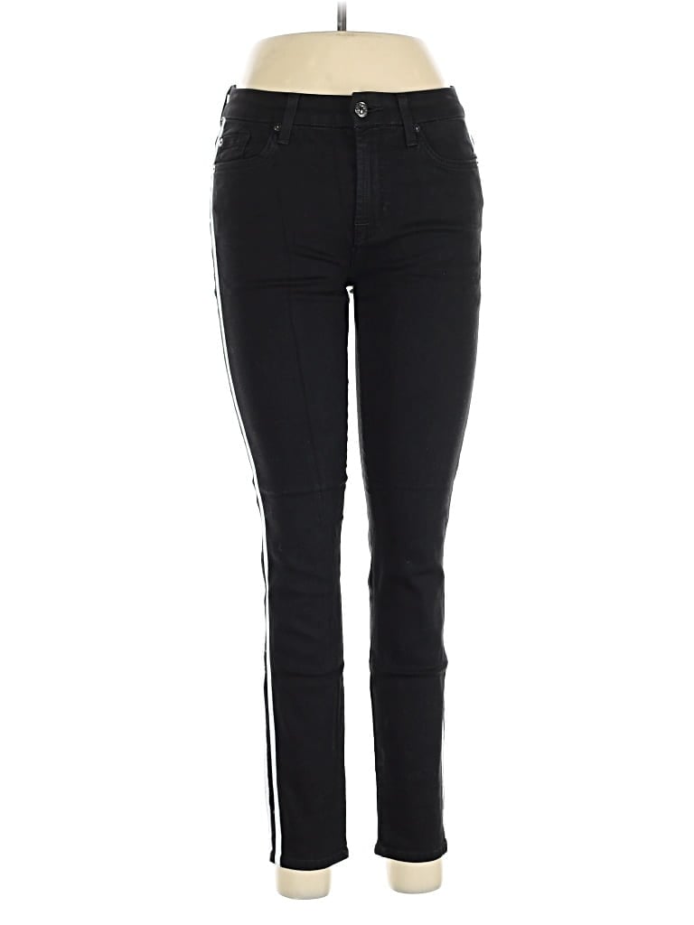 Pre-owned 7 For All Mankind Jeggings In Black