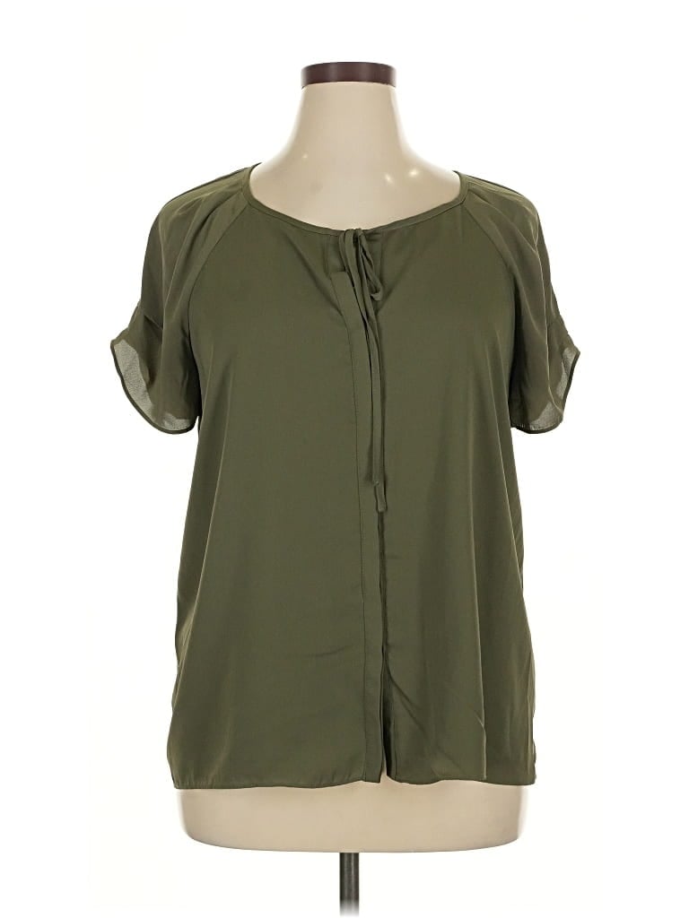 Pre-owned 41hawthorn Short Sleeve Blouse In Green