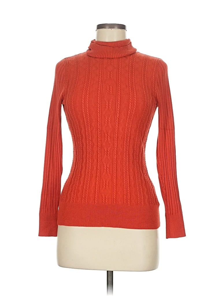 Pre-owned Carolyn Taylor Turtleneck Sweater In Orange