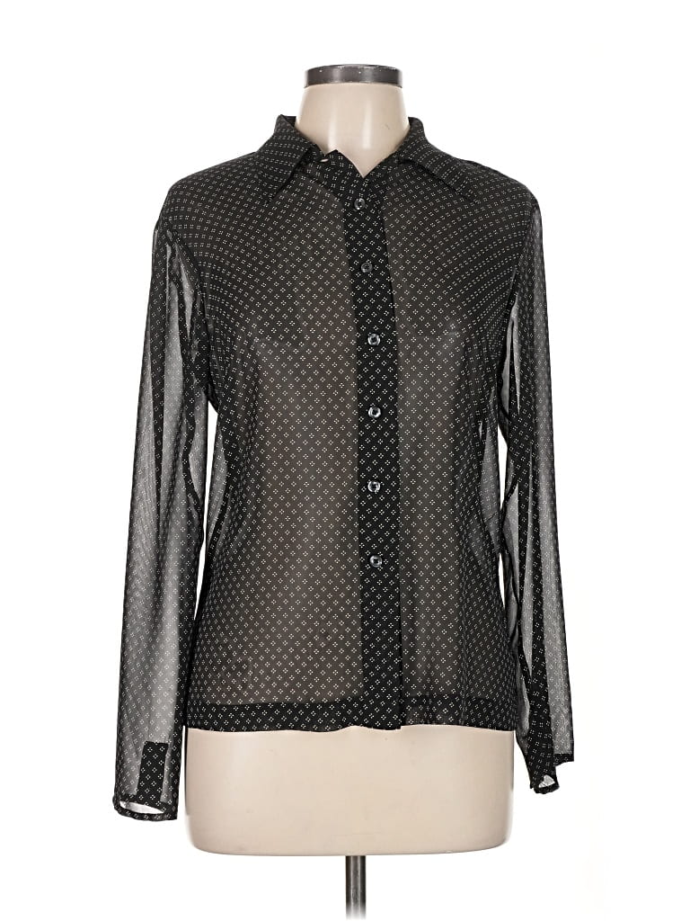 Pre-owned The Limited Long Sleeve Blouse In Black