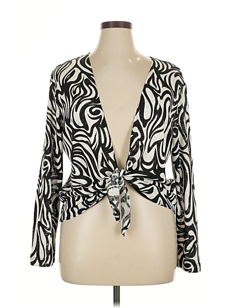 Pre-owned Chico's Cardigan Sweater In Silver