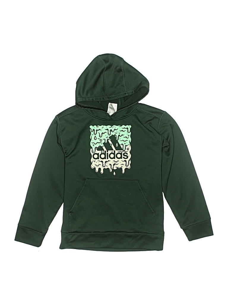 Pre-owned Adidas Originals Kids' Pullover Hoodie In Green