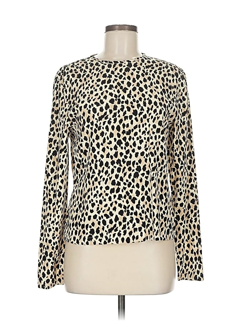 Pre-owned Dana Buchman Long Sleeve Blouse In White