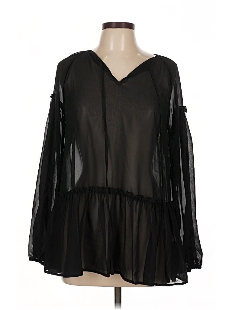Pre-owned Mittoshop Long Sleeve Blouse In Black