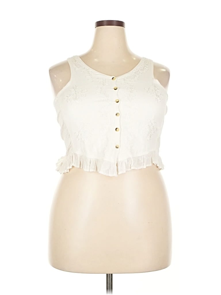 Pre-owned Assorted Brands Sleeveless Blouse In White