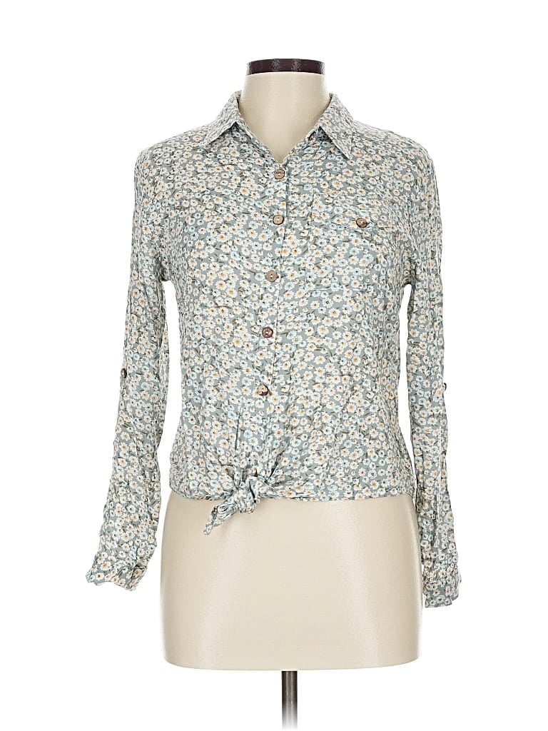 Pre-owned Love Notes Long Sleeve Blouse In Blue