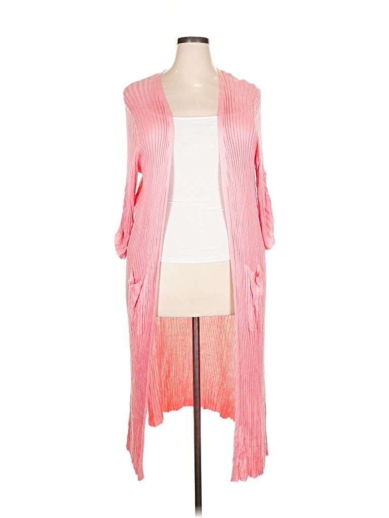 Pre-owned Ashley Stewart Cardigan Sweater In Pink