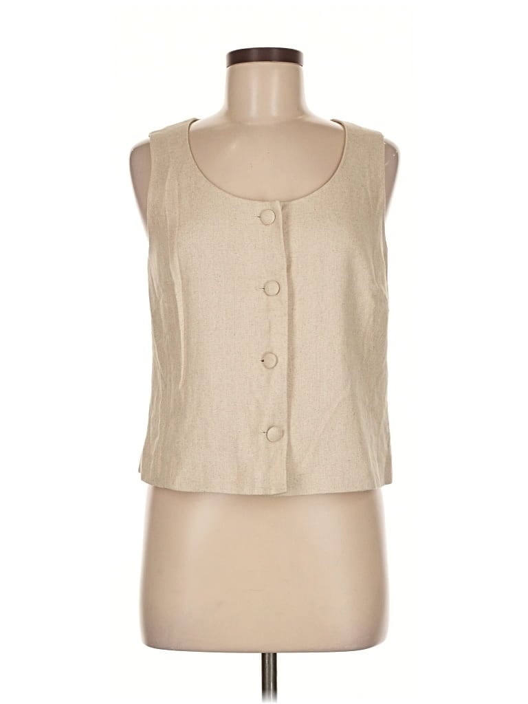 Pre-owned Gallery Sleeveless Blouse In White