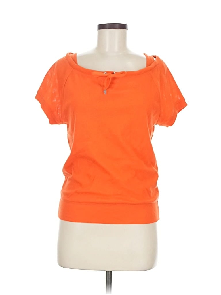 Pre-owned Chaps Short Sleeve Top Orange Scoop Neck Tops