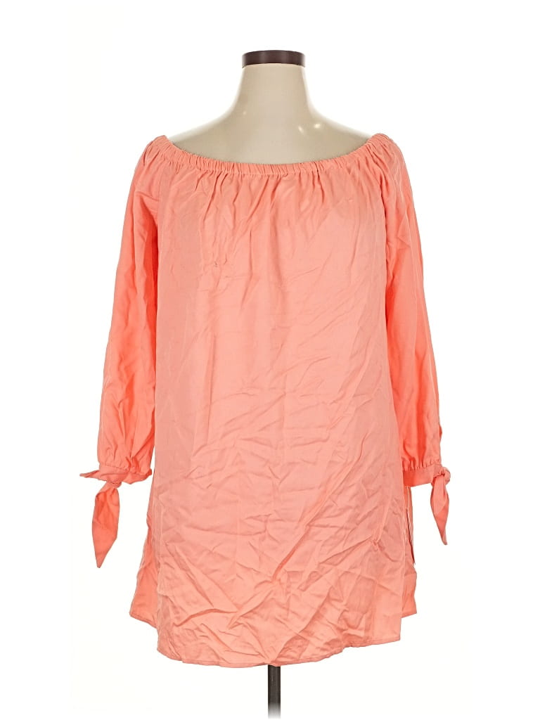 Pre-owned Just Fab 3/4 Sleeve T-shirt In Orange