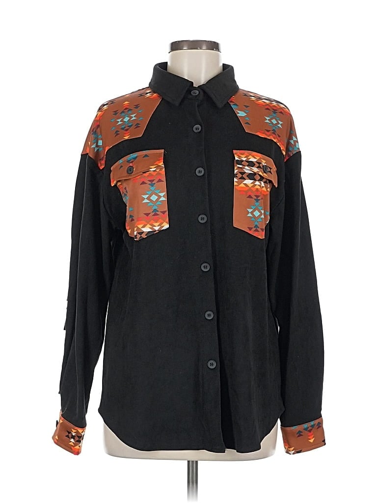 Pre-owned Assorted Brands Long Sleeve Blouse In Black