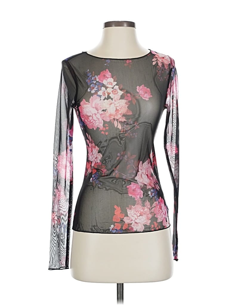 Pre-owned Nbd Long Sleeve Top Gray Boatneck Tops