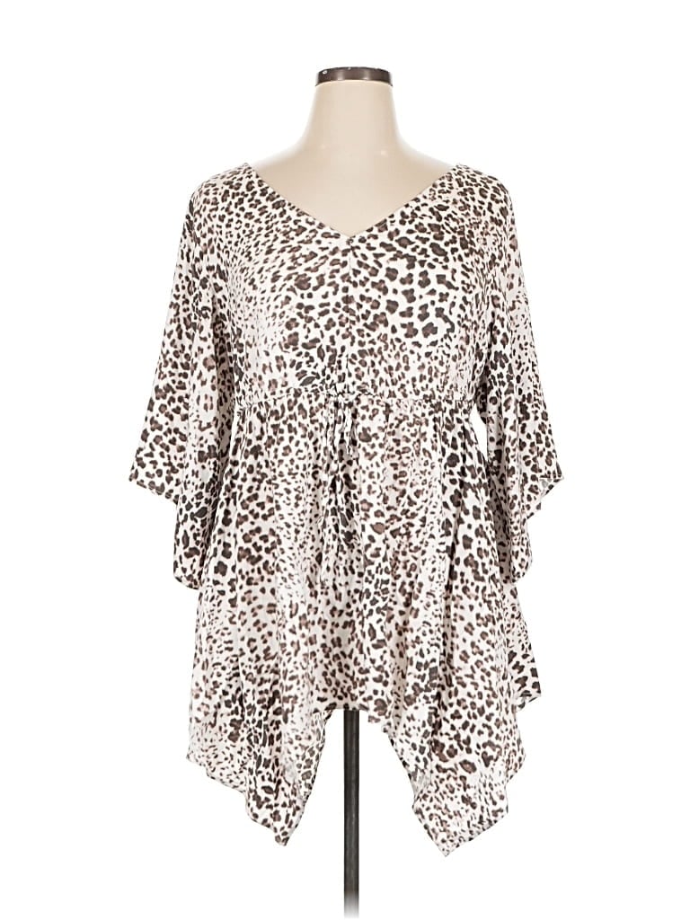 Pre-owned Torrid 3/4 Sleeve Blouse In Brown