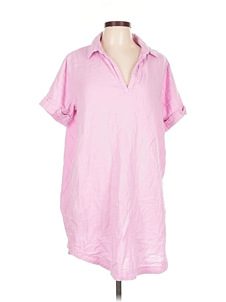 Pre-owned Pact Short Sleeve Blouse In Pink