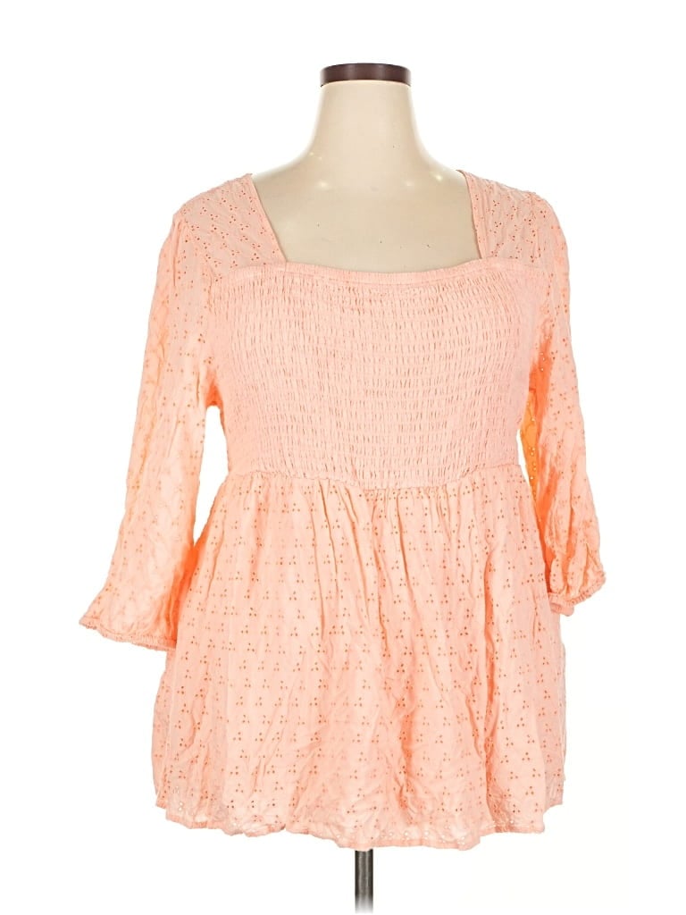 Pre-owned Torrid 3/4 Sleeve Blouse In Orange