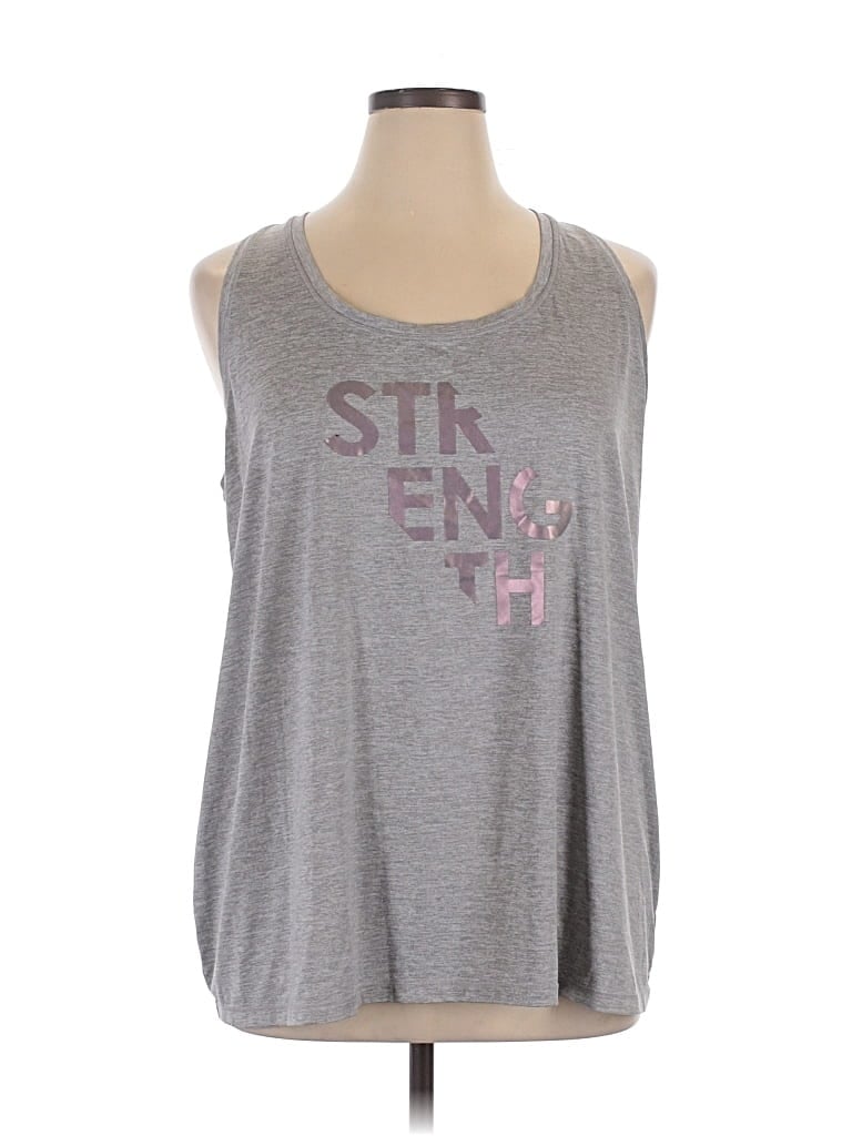 Pre-owned Livi Active Tank Top Gray Halter Neckline Tops