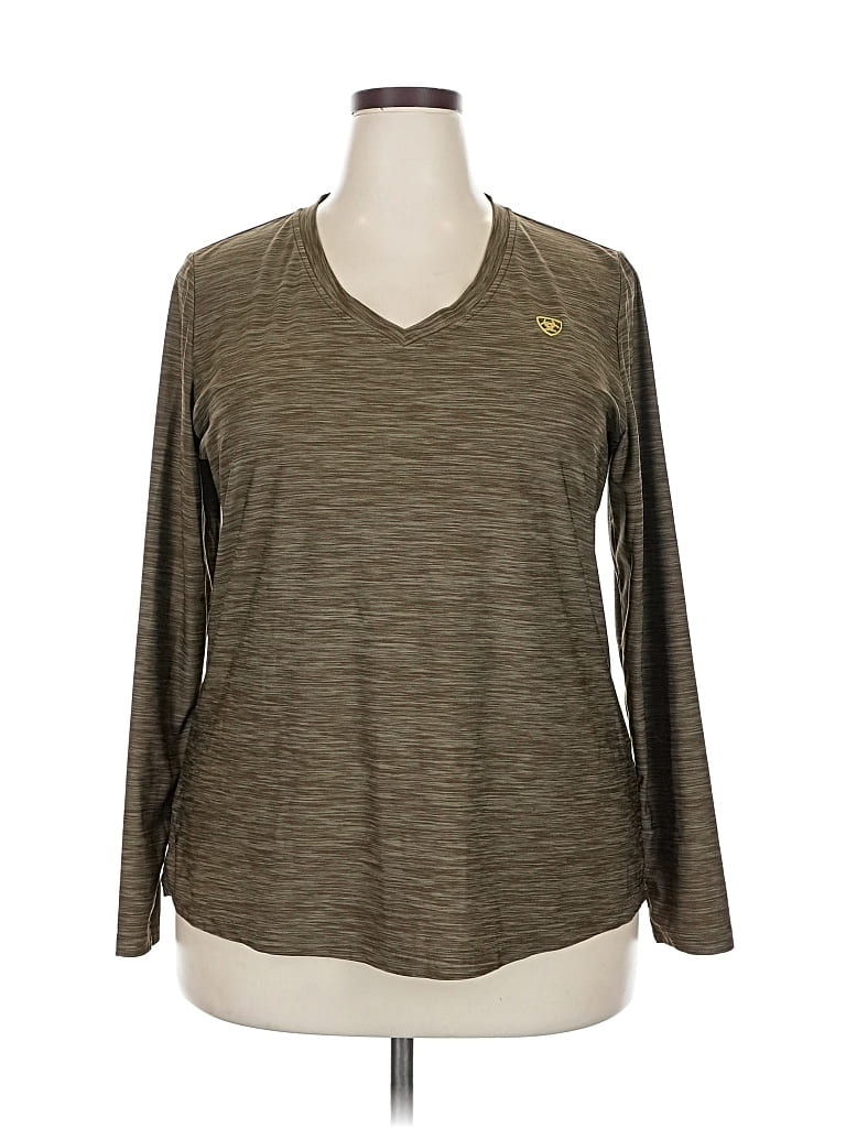 Pre-owned Assorted Brands Long Sleeve T-shirt In Brown