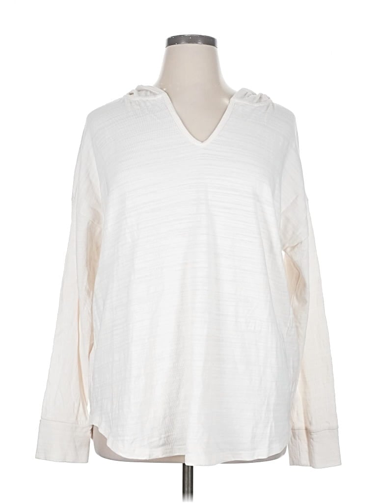 Pre-owned Ann Taylor Loft Poncho In White
