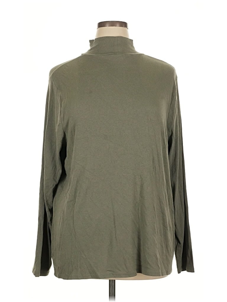 Pre-owned Ava & Viv Long Sleeve Turtleneck In Green