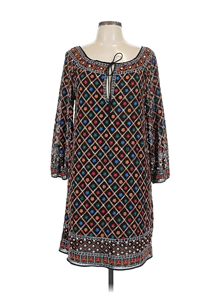 Pre-owned Alice And Olivia Alice + Olivia 3/4 Sleeve Top Black Square Neckline Tops